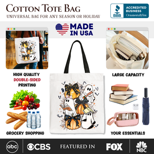 Pink Halloween Ghost Tote Bag, Coquette Spooky Season Gift Shopper for Girly Aesthetic — view 2