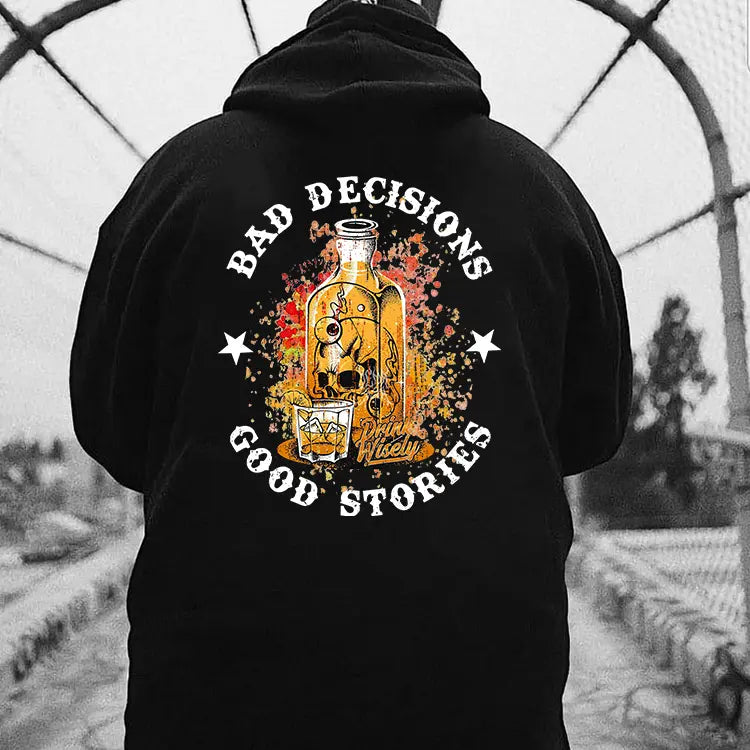 "Bad Decisions, Good Stories" Halloween Hoodie – Gen X Shirt