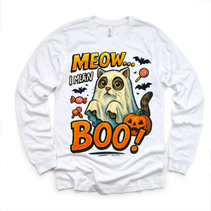 Meow.. I Mean Boo Halloween Cat Shirt - Halloween Tee — view 3