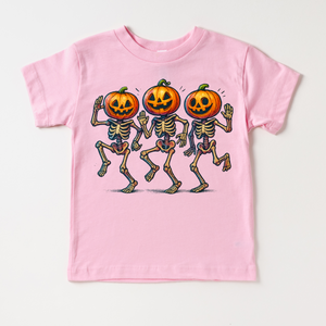 Dancing Skeleton pumpkin Heads Shirt - Halloween Tee — view 3
