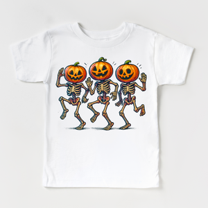 Dancing Skeleton pumpkin Heads Shirt - Halloween Tee — view 2