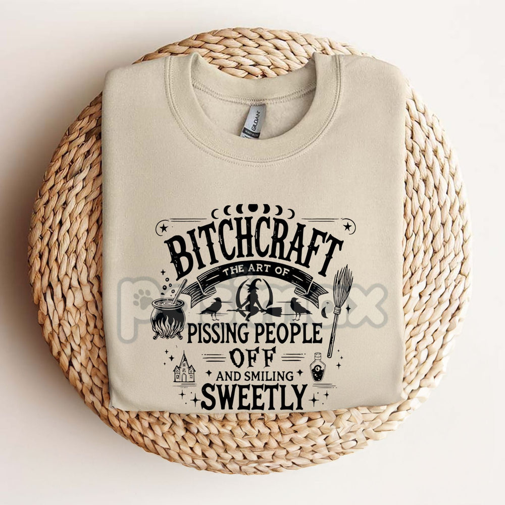 Bitchcraft Adult Humor Casual T-Shirt - Softstyle Halloween Unisex Tee, Witchy Slogan Shirt