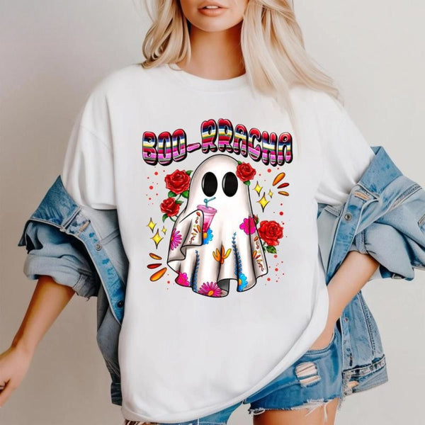Boo-zy Ghost Halloween T-Shirt - Funny Spooky Season Party Tee, Cute Graphic Apparel