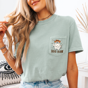 Boo Haw Lasso Cowboy Western Halloween Country Spirit Edition Comfort Colors Tee — view 1