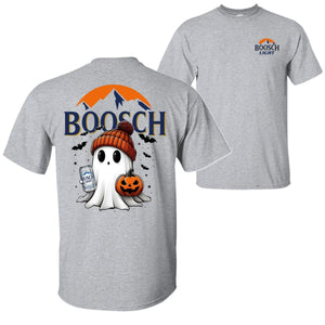 Boosch Light Halloween Tee - Spooky Ghost & Pumpkin 2-Sided Shirt, Funny Beer Parody — view 1
