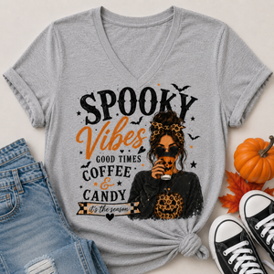 Spooky Vibes Mom V-NECK — view 1
