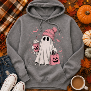 Pink Ghost Halloween HOODIE — view 1