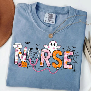 Comfort Colors Spooky Nurse Halloween Shirt – Spooktacular Nursing Tee, Hospital Humor Top, Medical Professional Gift for Women — view 1