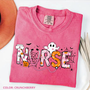 Comfort Colors Spooky Nurse Halloween Shirt – Spooktacular Nursing Tee, Hospital Humor Top, Medical Professional Gift for Women — view 2
