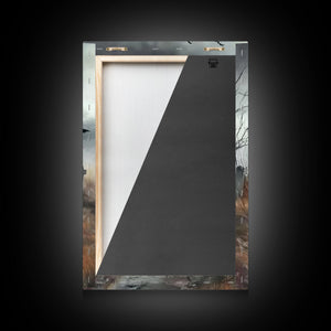 Gothic Oil Painting Print Of a Witch in a Grave Yard, Framed Canvas Print, Dark Academia, Gothic Art, Goth Decor, Halloween Wall Art — view 9