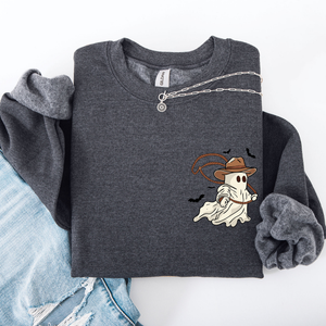Cowboy Ghost Lasso Halloween Western Vintage Inspired Graphic Retro Iconic Sweatshirt — view 4