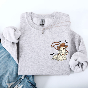 Cowboy Ghost Lasso Halloween Western Vintage Inspired Graphic Retro Iconic Sweatshirt — view 2