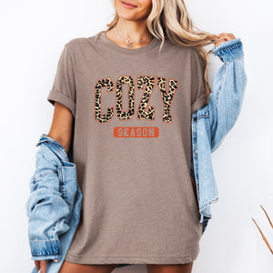 Cozy Season Leopard Print Halloween Autumn Fall Cozy Wardrobe Must Have Graphic Tee — view 4