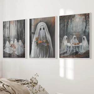 Moody Halloween Ghosts Trendy Wall Art Poster — view 3