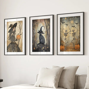 Witchy Halloween Fall Decor Modern Wall Art Print — view 2