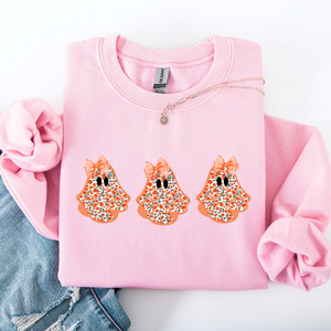 Cute Halloween Ghosts Pattern Coquette Cozy Autumn Nights Spooky Seasonal Print Collection Sweatshirt — view 8