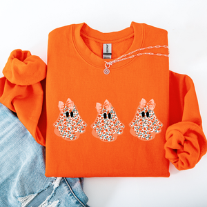 Cute Halloween Ghosts Pattern Coquette Cozy Autumn Nights Spooky Seasonal Print Collection Sweatshirt — view 2