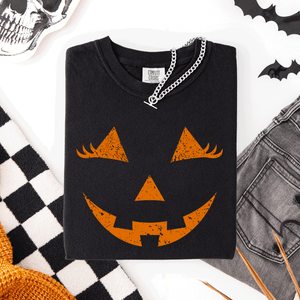 Jack O Lantern Halloween Cute Night Scene With A Playful Carved Pumpkin And Spooky Festive Vibes For Autumn Nights Comfort Colors Tee — view 2