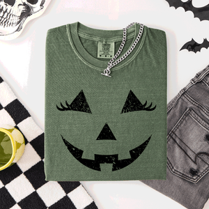 Jack O Lantern Halloween Cute Night Scene With A Playful Carved Pumpkin And Spooky Festive Vibes For Autumn Nights Comfort Colors Tee — view 4