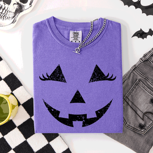 Jack O Lantern Halloween Cute Night Scene With A Playful Carved Pumpkin And Spooky Festive Vibes For Autumn Nights Comfort Colors Tee — view 9
