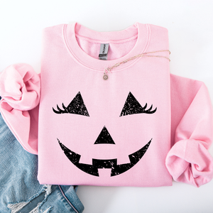 Cute Jack O Lantern Halloween Seasonal Limited Edition Cozy Pumpkin Face Sweatshirt — view 7