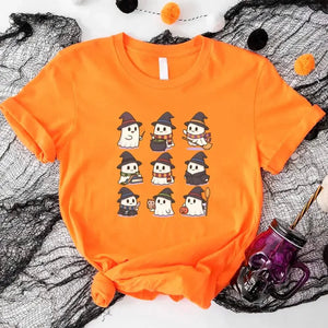 Cute Witch Ghosts Halloween Shirt – Kawaii Spooky Tee — view 2