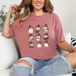 Cute Witch Ghosts Halloween Shirt – Kawaii Spooky Tee — view 13