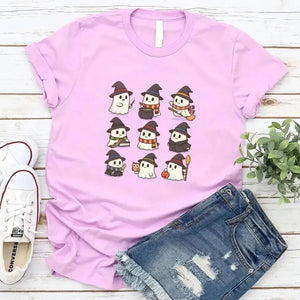 Cute Witch Ghosts Halloween Shirt – Kawaii Spooky Tee — view 16
