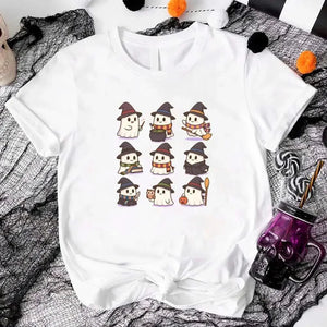 Cute Witch Ghosts Halloween Shirt – Kawaii Spooky Tee — view 6
