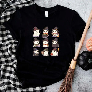Cute Witch Ghosts Halloween Shirt – Kawaii Spooky Tee — view 4