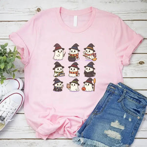 Cute Witch Ghosts Halloween Shirt – Kawaii Spooky Tee — view 10