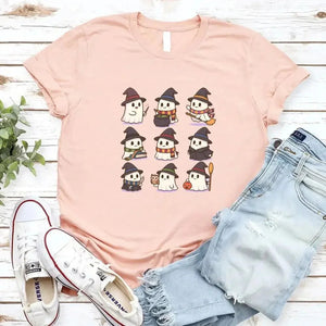 Cute Witch Ghosts Halloween Shirt – Kawaii Spooky Tee — view 12