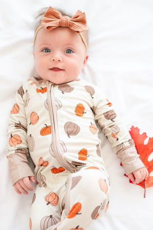 Pumpkins Beige (Convertible Zip Footies) — view 1