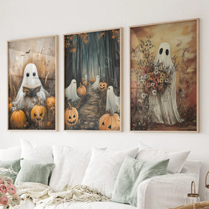 Ghosts Halloween Trendy Wall Art Poster Set Decor — view 3
