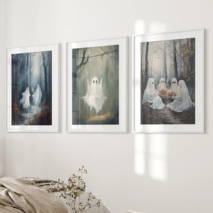 Dark Halloween Spooky Ghost Wall Art Prints Decor — view 3