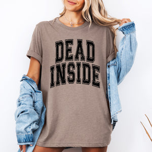 Dead Inside Mood Halloween Vibes Dark Neon Sunset Screen Printed Statement Edition Graphic Tee — view 2