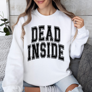 Dead Inside Mood Halloween Vibes Autumn Night Fashion Statement Cozy Graphic Edition Sweatshirt — view 6