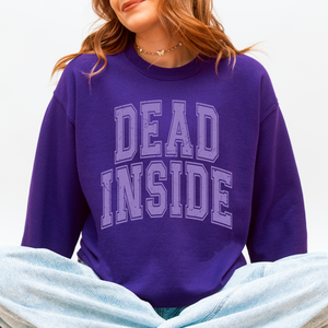 Dead Inside Mood Halloween Vibes Autumn Night Fashion Statement Cozy Graphic Edition Sweatshirt — view 2
