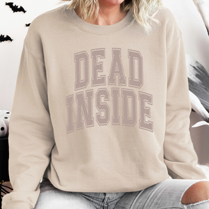 Dead Inside Mood Halloween Vibes Autumn Night Fashion Statement Cozy Graphic Edition Sweatshirt — view 9