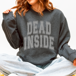 Dead Inside Mood Halloween Vibes Autumn Night Fashion Statement Cozy Graphic Edition Sweatshirt — view 5