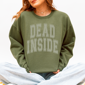 Dead Inside Mood Halloween Vibes Autumn Night Fashion Statement Cozy Graphic Edition Sweatshirt — view 10
