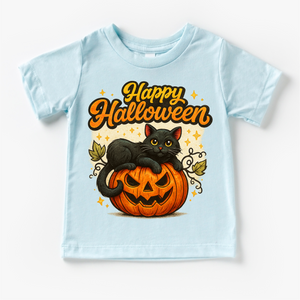 Happy Halloween Black Cat and Jack O Lantern Shirt - Halloween Tee — view 5