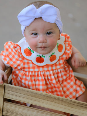 Thanksgiving Halloween Pumpkin Puff Sleeve Girls Bloomer Set — view 2