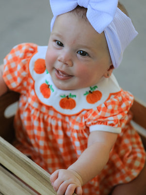 Thanksgiving Halloween Pumpkin Puff Sleeve Girls Bloomer Set — view 1