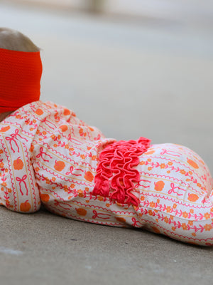 Halloween Thanksgiving Pumpkin Bow Baby Sleeper — view 5