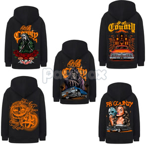 FB County Heavyweight Oversized Halloween Graphic Hoodie – Pullover Streetwear, Unisex Fall Apparel — view 1