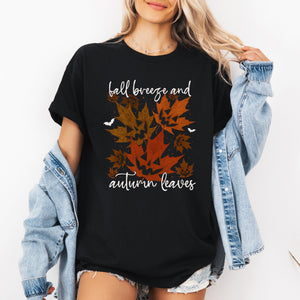 Fall Breeze And Autumn Leaves Halloween Nightfall Celebration And Cozy Seasonal Palette Graphic Tee — view 3