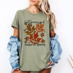 Fall Breeze And Autumn Leaves Halloween Nightfall Celebration And Cozy Seasonal Palette Graphic Tee — view 2