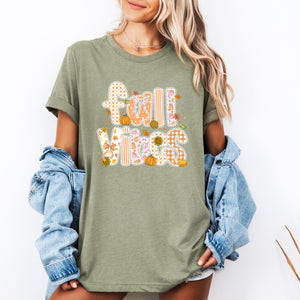 Fall Vibes Halloween Pumpkin Autumn Cozy Seasonal Cheer Vintage Rustic Warm Festive Nighttime Graphic Tee — view 3