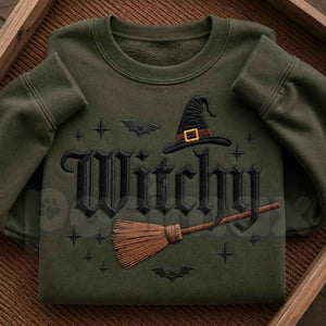 Filmyhub Embroidered Witchy Halloween Sweatshirt – Spooky Aesthetic Crewneck — view 1